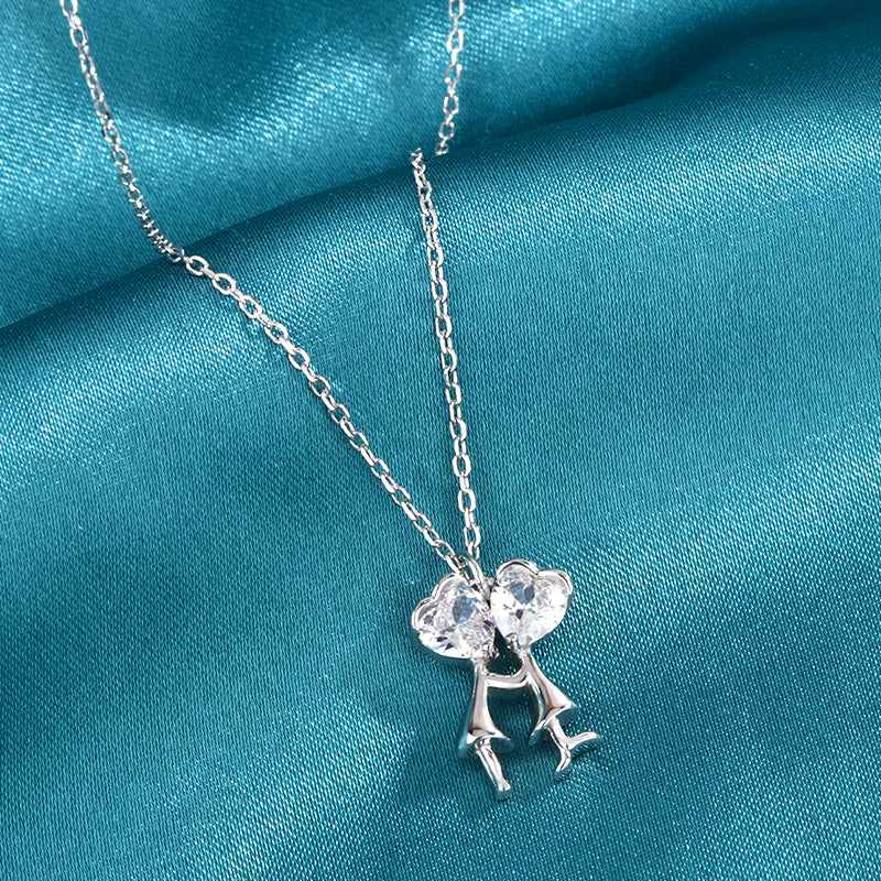 Lunnéa Omhelzing van de Liefde - Ketting met zirkonia van 925 sterling zilver