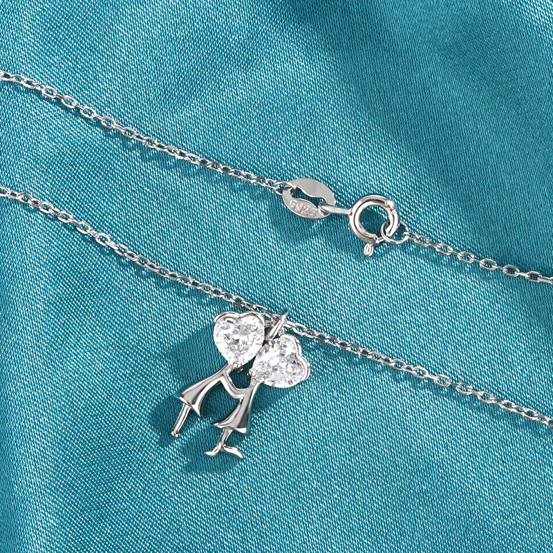 Lunnéa Omhelzing van de Liefde - Ketting met zirkonia van 925 sterling zilver